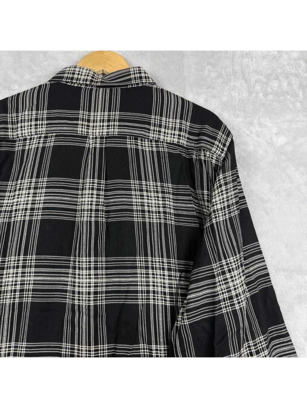 Scotch & Soda Plaid Button Up Shirt Black Beige Men XL Amsterdam Soft Preppy RLX - Picture 11 of 11
